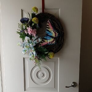 Handmade Butterfly Grapevine Wreath